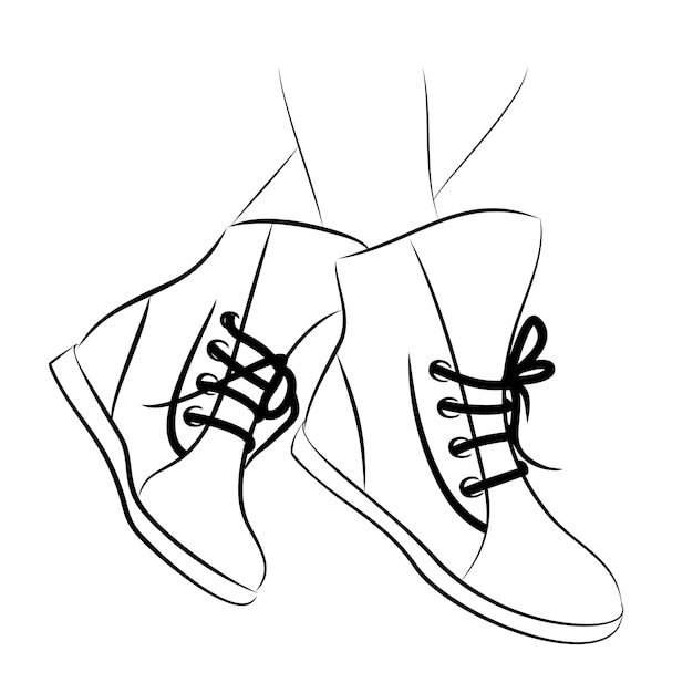 Un boceto de un par de zapatos deportivos para mujeres