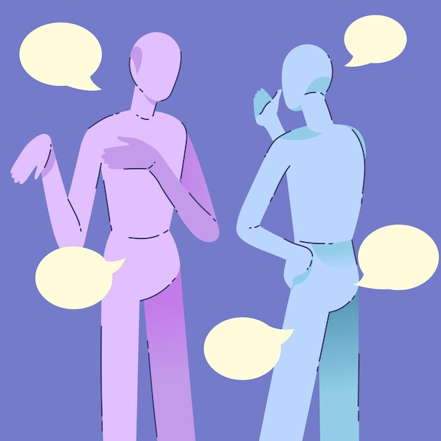 boceto de personas que hablan ilustración vectorial