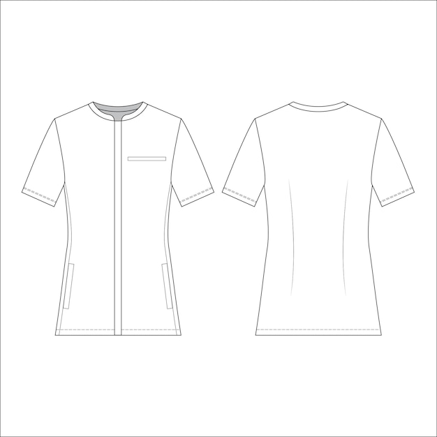 boceto plano uniforme de mujer ajustado