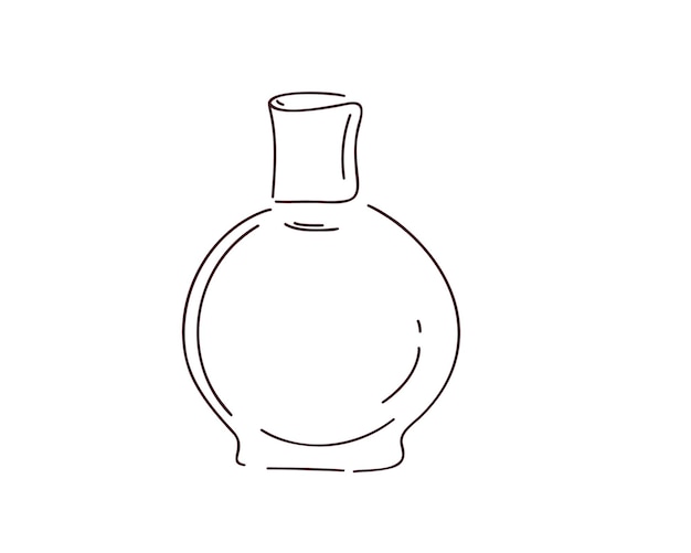 Un boceto simple de una botella de perfume.