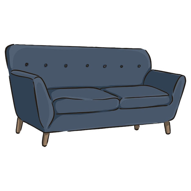 Un boceto de un sofá en color oscuro ilustración vectorial