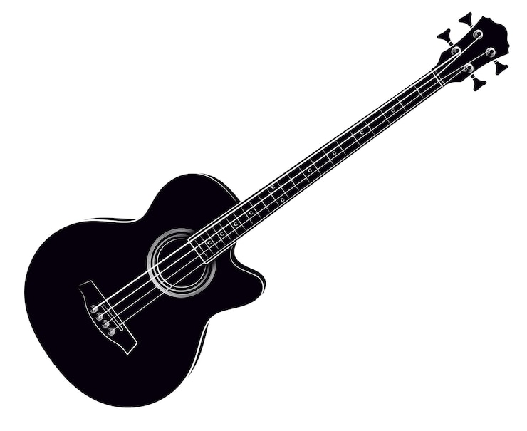 Vector el boceto de la variedad clásica de la guitarra bajo