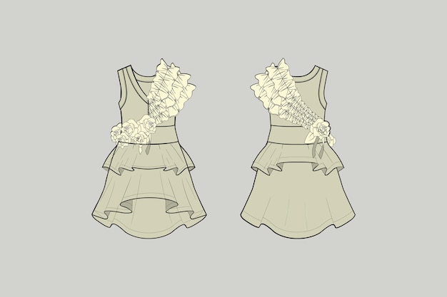 un boceto de un vestido para una novia