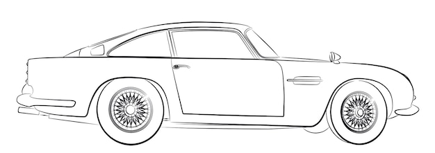 Un boceto del viejo coche retro