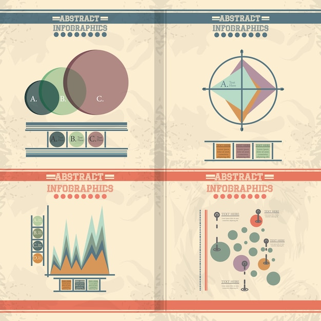 Vector bocetos abstractos infografía establecen iconos