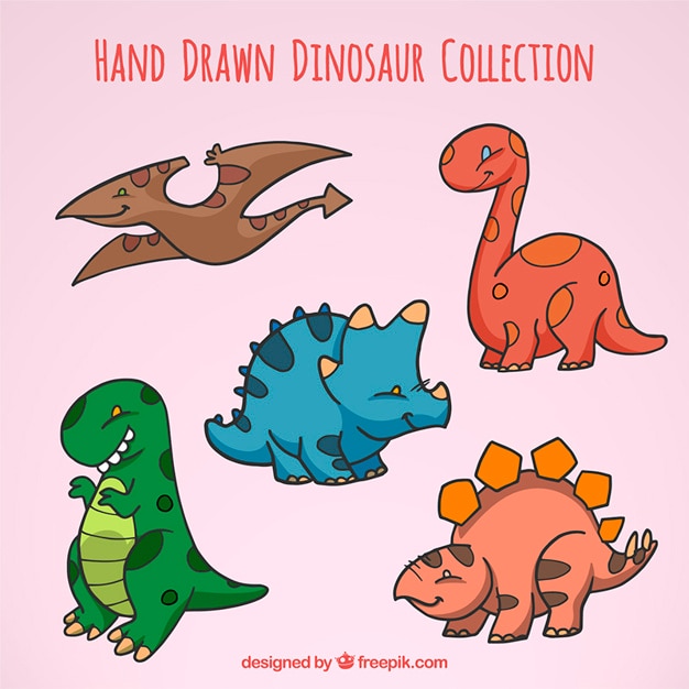 Bocetos de dinosaurios bebé