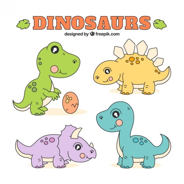 Bocetos de dinosaurios bebés