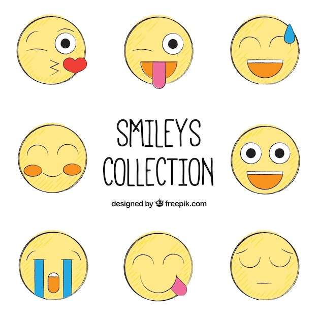Bocetos de emoticonos amarillos
