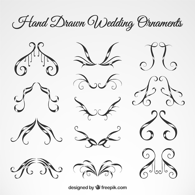 Bocetos de ornamentos de boda