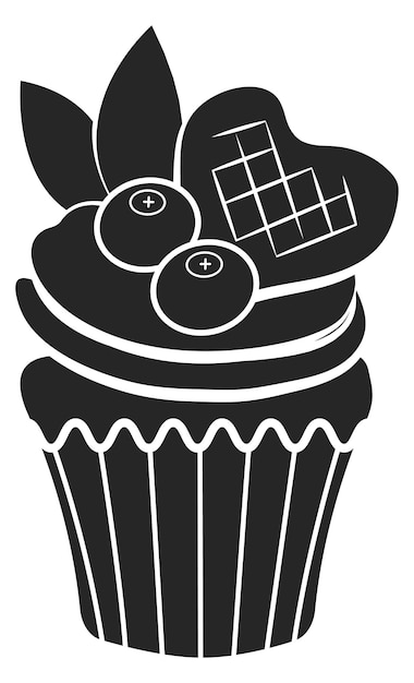 Boda baya cupcake silueta negra Postre dulce