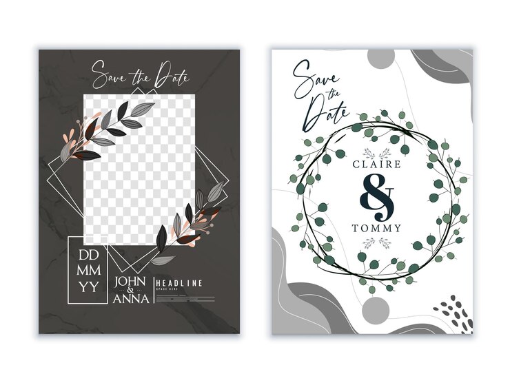 Boda elegante Guarde los diseños de las tarjetas de fecha