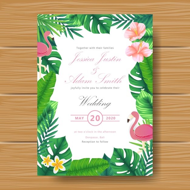 Boda invitación floral tropical