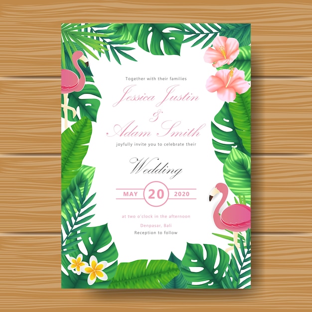 Boda invitación floral tropical