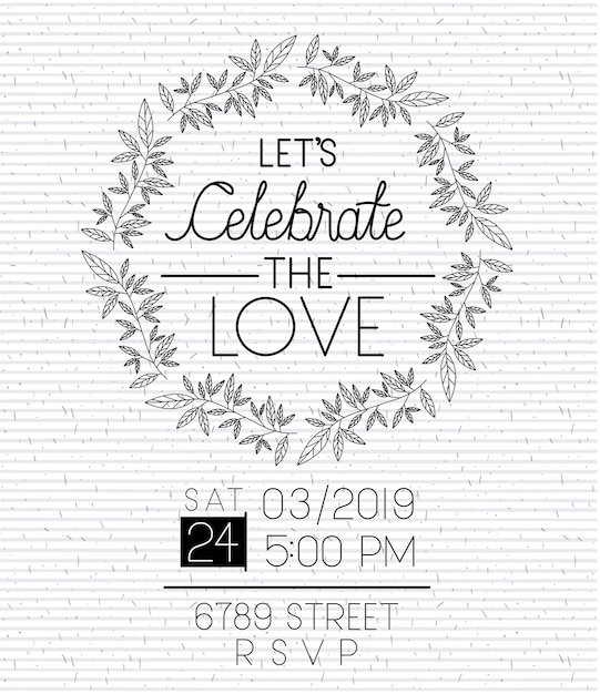 boda y tarjeta de invitación casada con corona circular