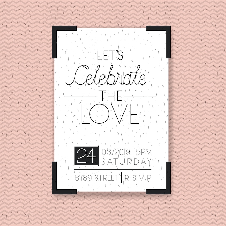 Vector boda y tarjeta de invitación casada