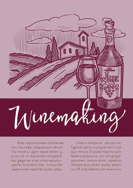 Bodega vino tinto o blanco vinificación producto casero plantación