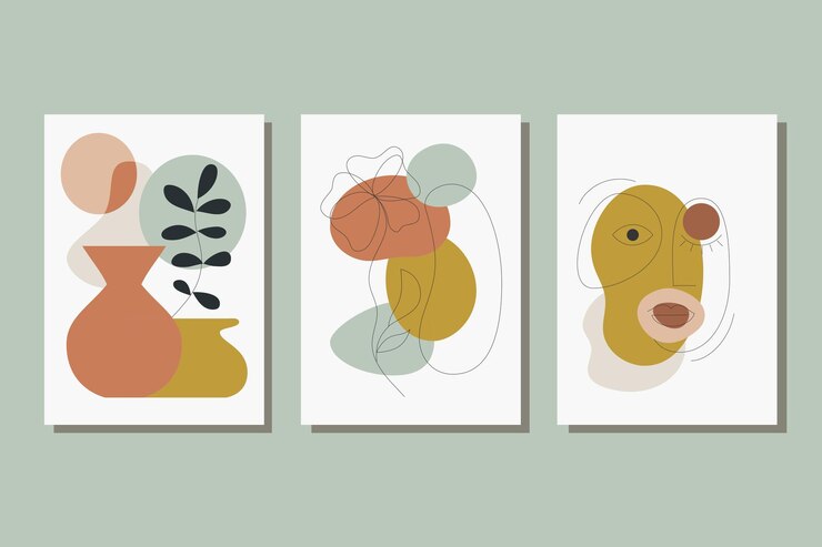 Bohem dibujado a mano diseño plano arte de pared boho