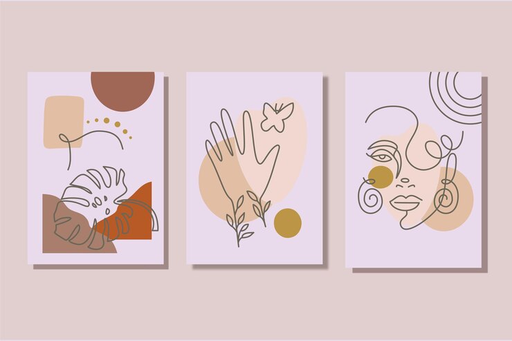 Bohem dibujado a mano diseño plano arte de pared boho