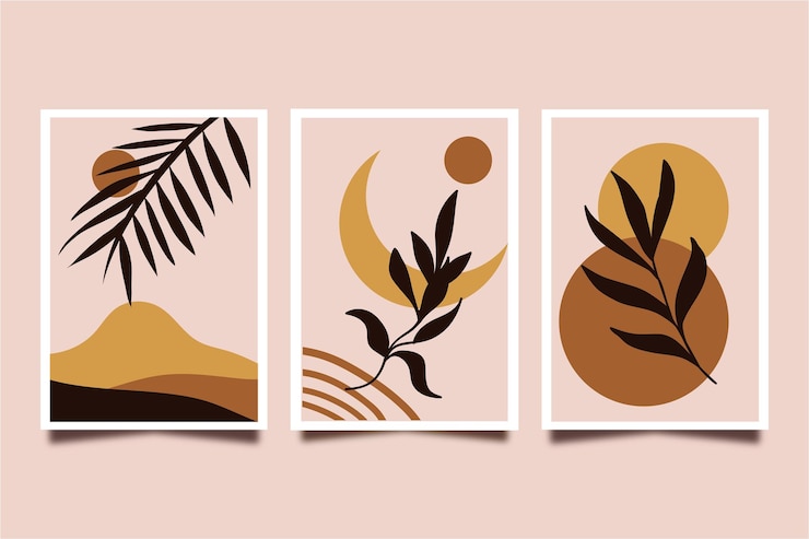 Bohem dibujado a mano diseño plano arte de pared boho