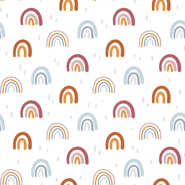 boho abstracto arco iris de patrones sin fisuras o papel digital geométrico niños fondo vector