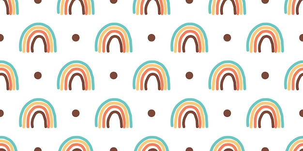 Boho arco iris patrón sin costuras para la decoración de la pared de la habitación de los niños