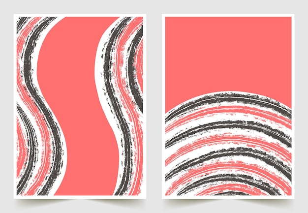 Boho arte de pared papel de pared bohomian rojo negro blanco fondo línea a rayas cepillado onda abstracta