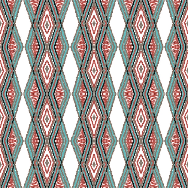 Boho carmesí Tie Dye. Dip Tribal Vector de patrones sin fisuras
