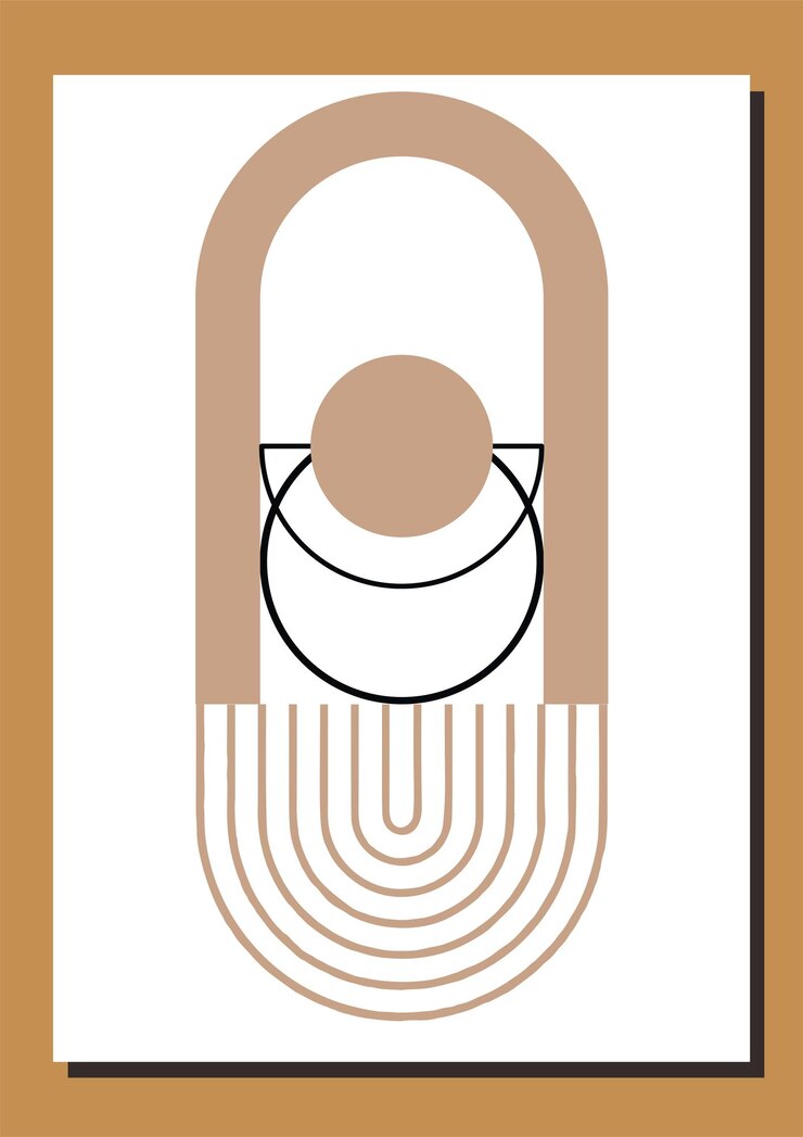 Boho ilustración vectorial fondos de arte moderno abstracto con formas geométricas simples de líneas y c