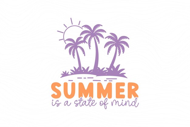 Boho Retro Summer Beach SVG diseño de camiseta El verano es un estado de ánimo