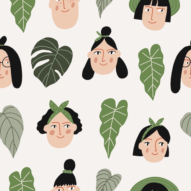 Boho vector casa plantas de patrones sin fisuras