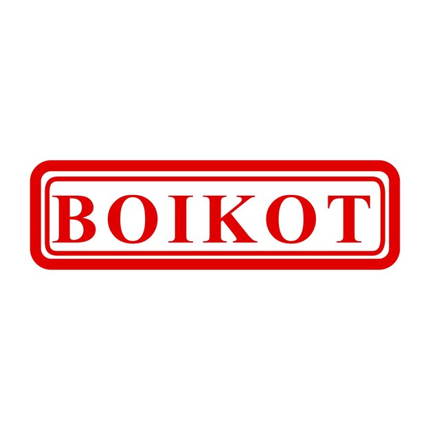 boicot boicot en indonesia lengua simple vector rojo rectángulo simple vector efecto sello de goma