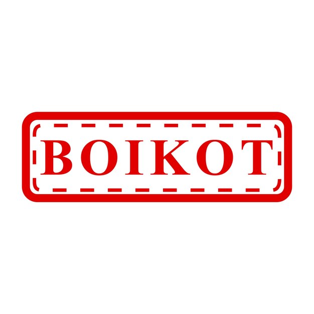 boicot boicot en indonesia lengua simple vector rojo rectángulo simple vector efecto sello de goma