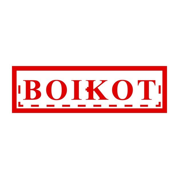 boicot boicot en indonesia lengua simple vector rojo rectángulo simple vector efecto sello de goma