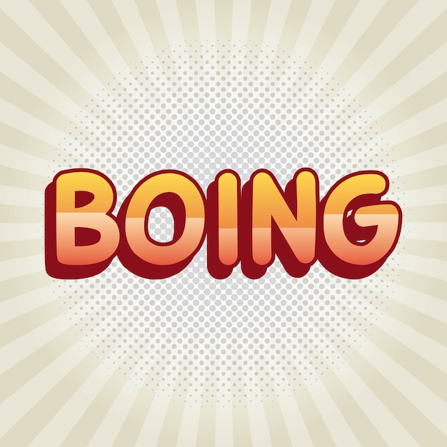 Boing estilo comic pop art