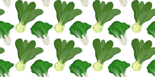 Vector bok choy o pak choi o col pecíolo chino sin costuras.