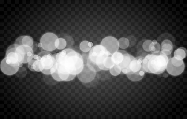 Bokeh blanco sobre fondo transparente aislado Efecto de luz png borroso bokeh png