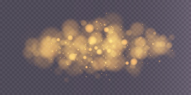Bokeh brillante aislado sobre fondo transparente Luces aisladas de luz Formas borrosas transparentes Efecto de luz abstracto Ilustración vectorial
