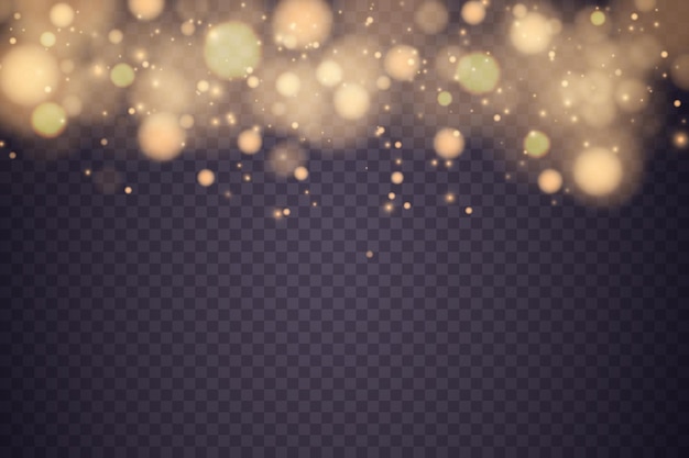 Bokeh brillante aislado sobre fondo transparente Luces aisladas de luz Formas borrosas transparentes Efecto de luz abstracto Ilustración vectorial