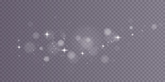 Bokeh brillante aislado sobre fondo transparente Luces aisladas de luz Formas borrosas transparentes Efecto de luz abstracto Ilustración vectorial