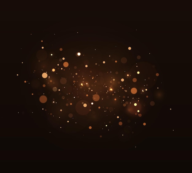 Bokeh de brillo dorado brillante Hermosa luz parpadea Luces doradas de Navidad