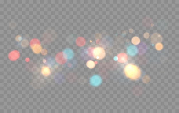 Bokeh colorido luces de fondo borroso círculo formas ilustración vectorial