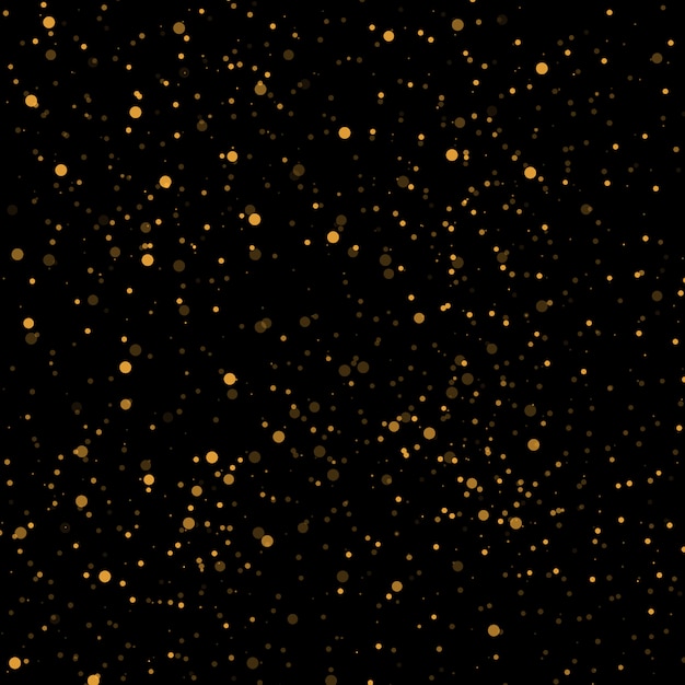Bokeh dorado abstracto con fondo negro