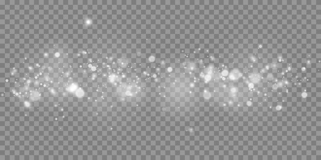 Bokeh efecto de luces aislado sobre fondo transparente. Fondo luminoso blanco festivo. Resumen de luces brillantes bokeh brillantes.