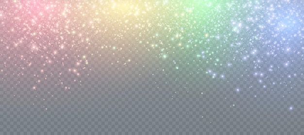 Vector bokeh ligero de polvo arco iris de navidad bokeh brillante y textura de superposición de brillo para su diseño
