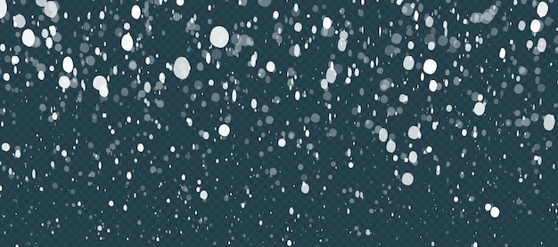 Bokeh navideño con superposición de cielo nevado para edición de fotos Fondo de invierno con tormenta de nieve transparente