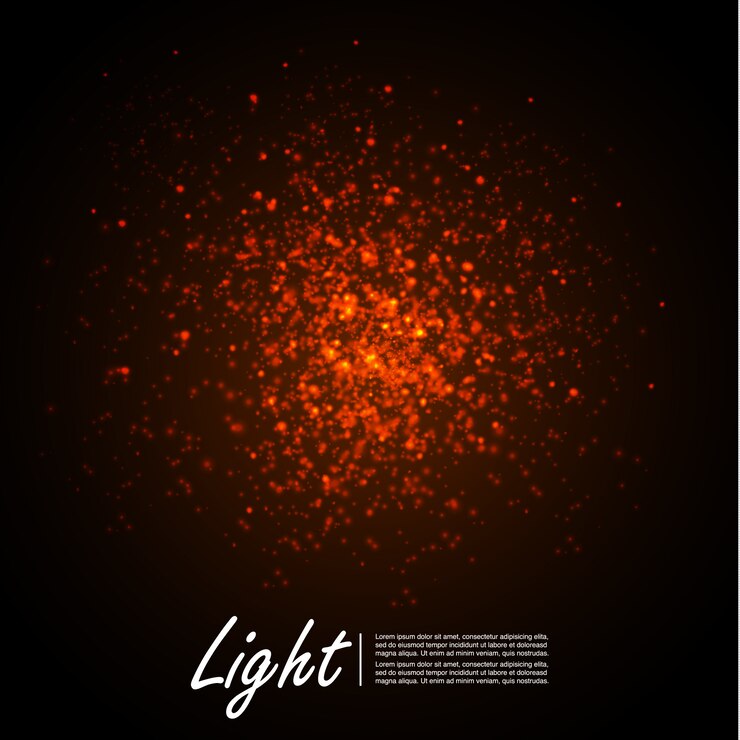 Vector bokeh de partículas de brillo dorado. efecto de brillo. estalló con destellos. brillos dorados y estrellas brillantes.