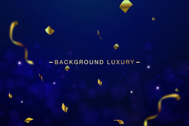 Bokeh de partículas doradas vectoriales decorativo con fondo de confeti dorado realista vectorial