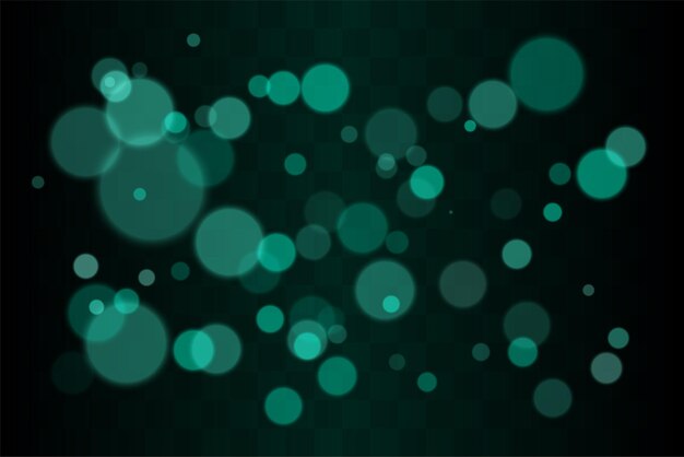Bokeh set Multiple blurred circles randomly distributed with soft focus Depth created by overlapping transparent layers on dark background