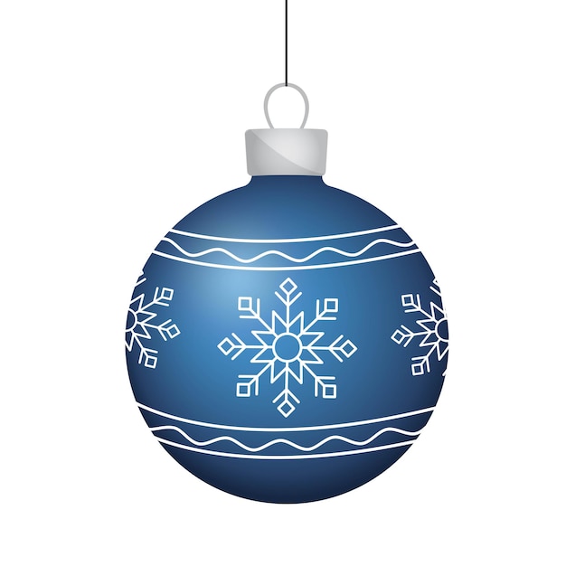 Bola de árbol de Navidad aislada sobre un fondo blanco Apta para temas de invierno y Año Nuevo