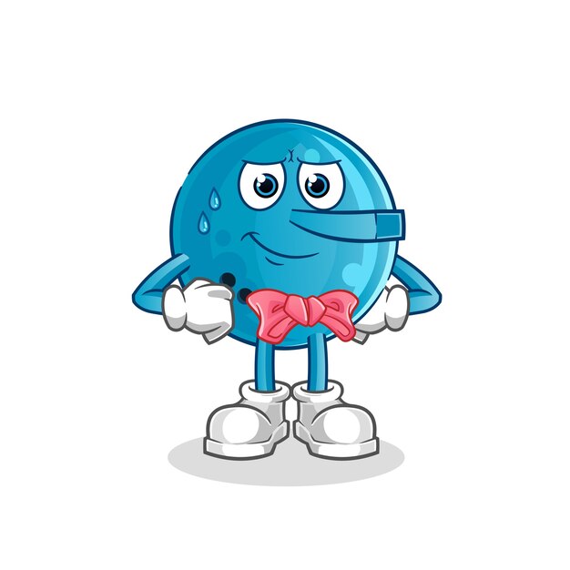 Bola de boliche se encuentra como personaje de pinocho. mascota de dibujos animados